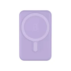 BIGBEN Connected - Banque d'alimentation - magnetic MagSafe wireless, Qi - 5000 mAh - 10 Watt - 2 connecteurs de sortie (USB, 24 pin USB-C) - violet