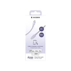 BIGBEN Connected - Câble Lightning - 24 pin USB-C mâle pour Lightning mâle - 1.2 m - violet