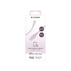 BIGBEN Connected - Câble Lightning - USB mâle pour Lightning mâle - 1.2 m - rose