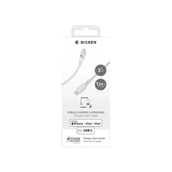 BIGBEN Connected - Câble Lightning - 24 pin USB-C mâle pour Lightning mâle - 1.2 m - blanc