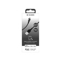 BIGBEN Connected - Câble Lightning - USB mâle pour Lightning mâle - 1.2 m - noir