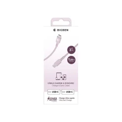 BIGBEN Connected - Câble USB-C pour 24 pin USB-C (M) - 3A/60W - 1.2 m - rose