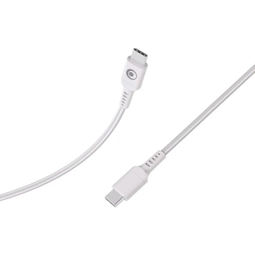 Bigben Connected - Câble USB-C vers USB-C - Tissé - 1,2m - Blanc