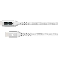 Bigben Connected - Câble USB-C vers USB-C - Tissé avec écran - 2m - Blanc