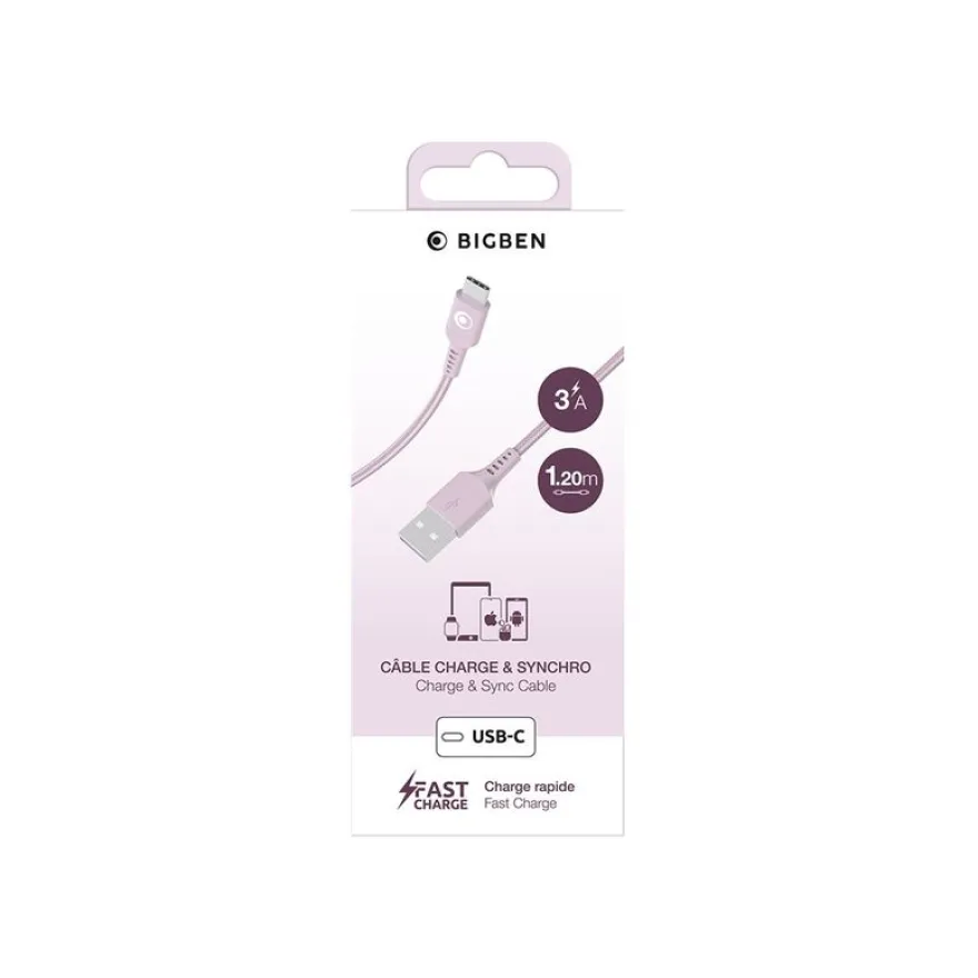 BIGBEN Connected - Câble USB pour 24 pin USB-C (M) - 1.2 m - rose