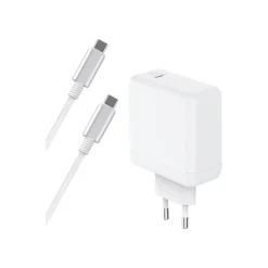 BIGBEN Connected - chargeur secteur pour smartphone - 65W - Power Delivry GaN + Cable USB C/ USB C - Blanc