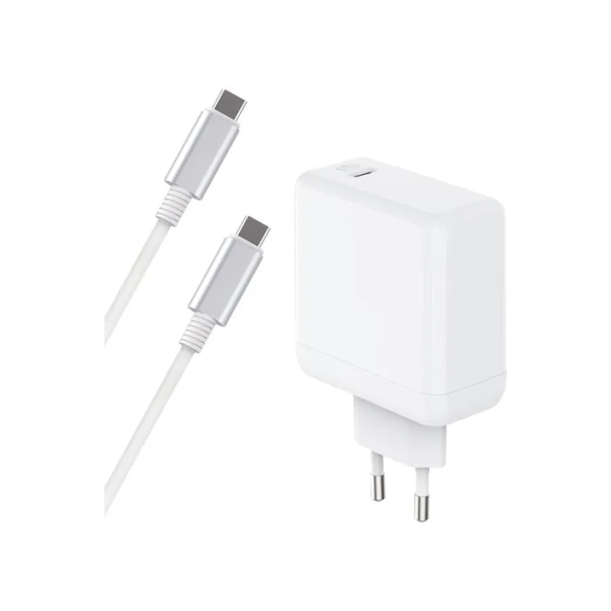 BIGBEN Connected - chargeur secteur pour smartphone - 65W - Power Delivry GaN + Cable USB C/ USB C - Blanc