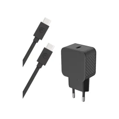 BIGBEN Connected - chargeur secteur pour smartphone - 25W - Power Delivry GaN + Cable USB C/ USB C - Noir