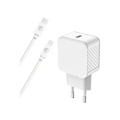 BIGBEN Connected - Chargeur secteur pour smartphone 20W - Power Delivery + Cable USB C/Lightning - Blanc