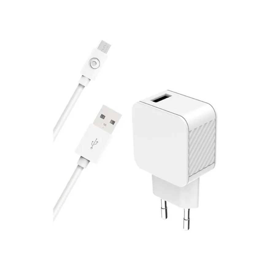 BigBen Connected - chargeur secteur pour smartphone + câble USB A/micro USB - blanc