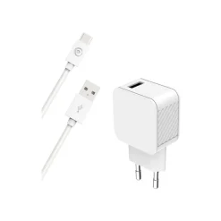 BigBen Connected - chargeur secteur pour smartphone + câble USB A/USB C - blanc