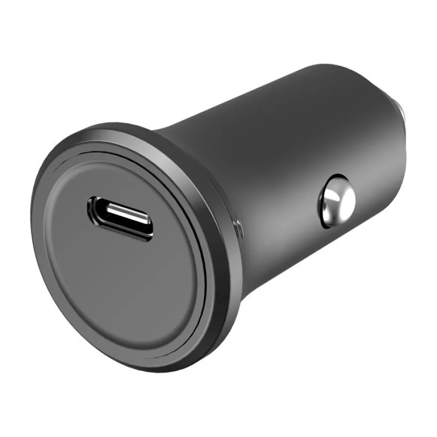 BigBen Connected - Chargeur allume cigare pour voiture - 100 % de plastique recyclé - 1 USB-C - noir