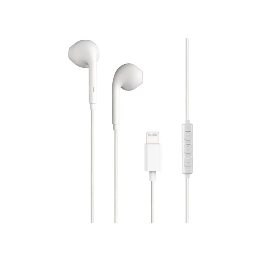 BIGBEN Connected - écouteurs Lightning - avec Télécommande et Micro - Bouton Blanc