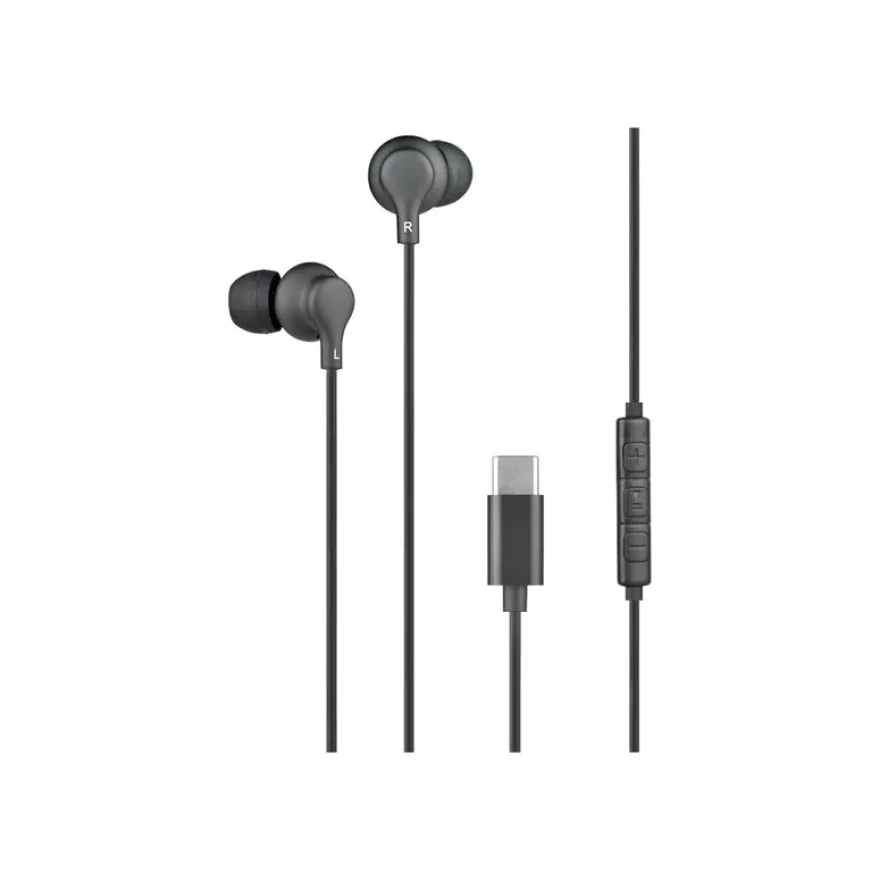 BIGBEN Connected - écouteurs USB C - Intra-auriculaire - avec Télécommande et Micro - Noir