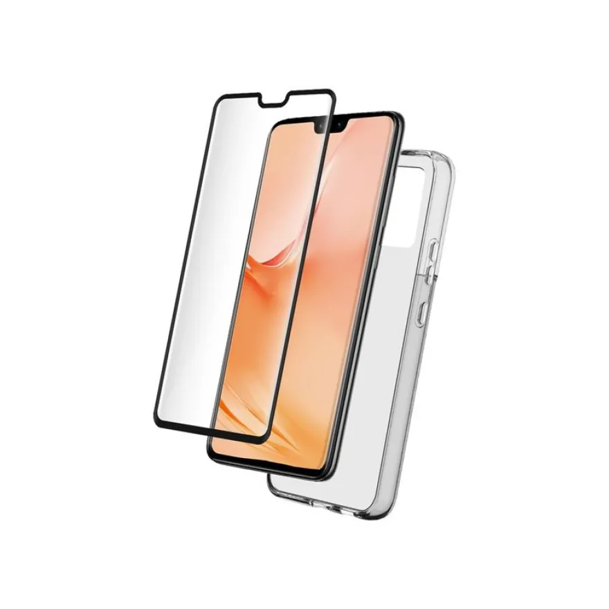 Bigben Connected - pack coque de protection + verre trempé pour Vivo V23 - transparent