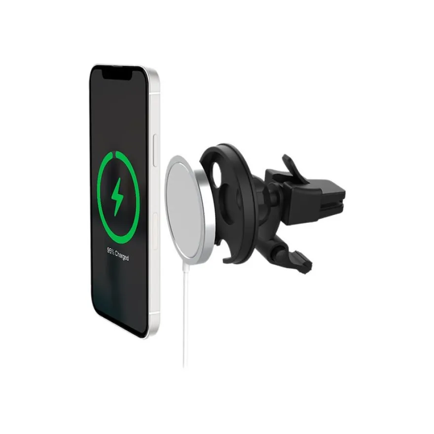 BigBen CONNECTED - support de voiture pour smartphone avec chargeur induction pour grille d'aération -noir