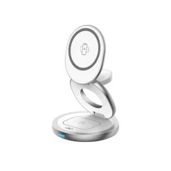 BIGBEN Connected Force Power - Support de chargement sans fil - 3 en 1, pliable - 15 Watt - blanc