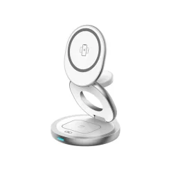 BIGBEN Connected Force Power - Support de chargement sans fil - 3 en 1, pliable - 15 Watt - blanc