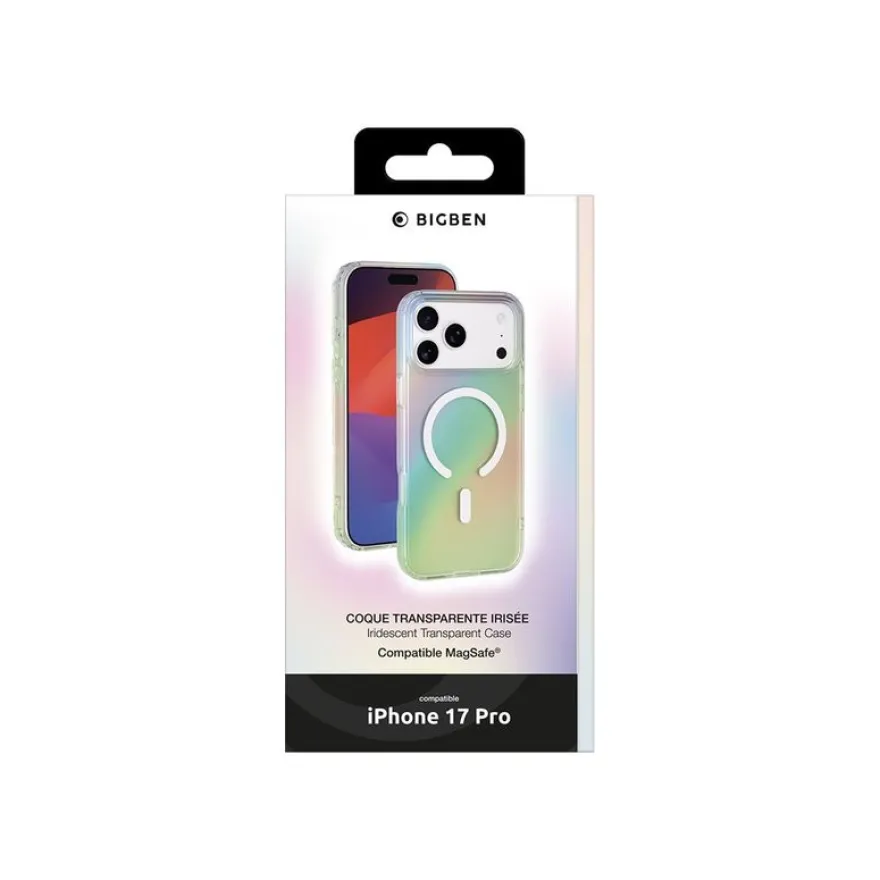 BIGBEN Connected Hybrid - Coque de protection pour iPhone 17 Pro - irisé transparent