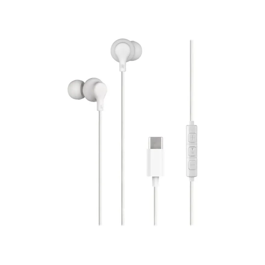 BigBen Kit main libre - Ecouteurs filaire avec micro - intra-auriculaire - prise USB - blanc