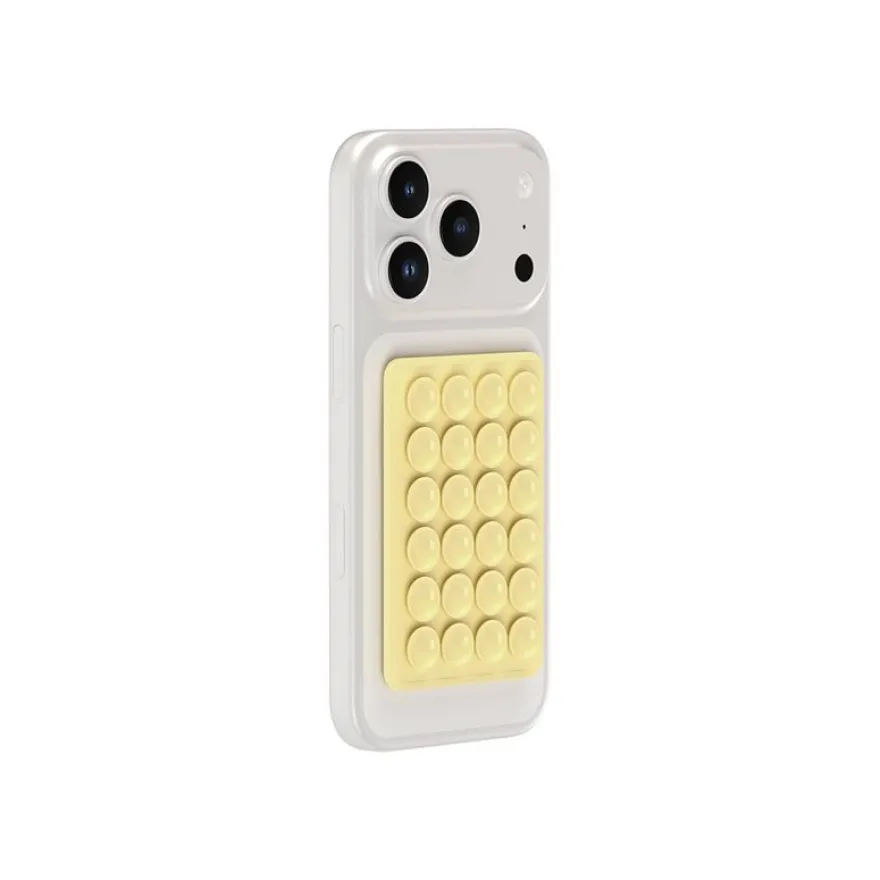 Bigben -Support de téléphone portable à ventouse - double face - jaune