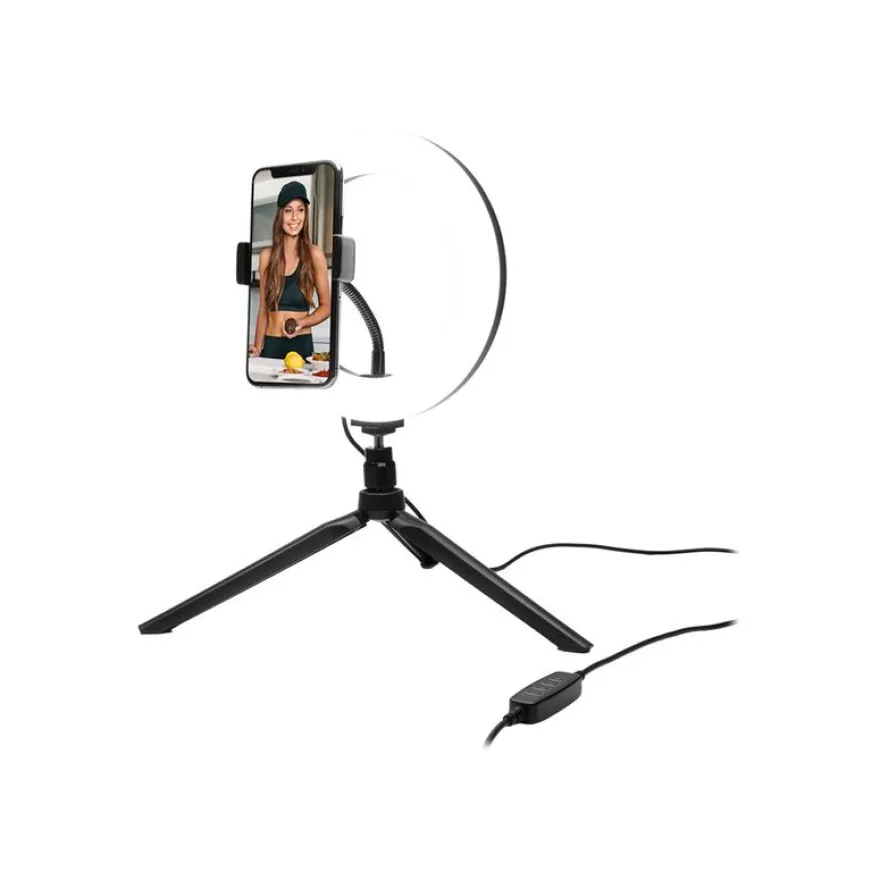 Bigben Vlogging - kit d'accessoires contenant un trépied, un flash et un support smartphone
