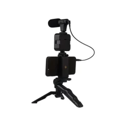 Bigben Vlogging kit live stream - kit d'accessoires contenant un trépied, une Led flash, un micro et un support smartphone