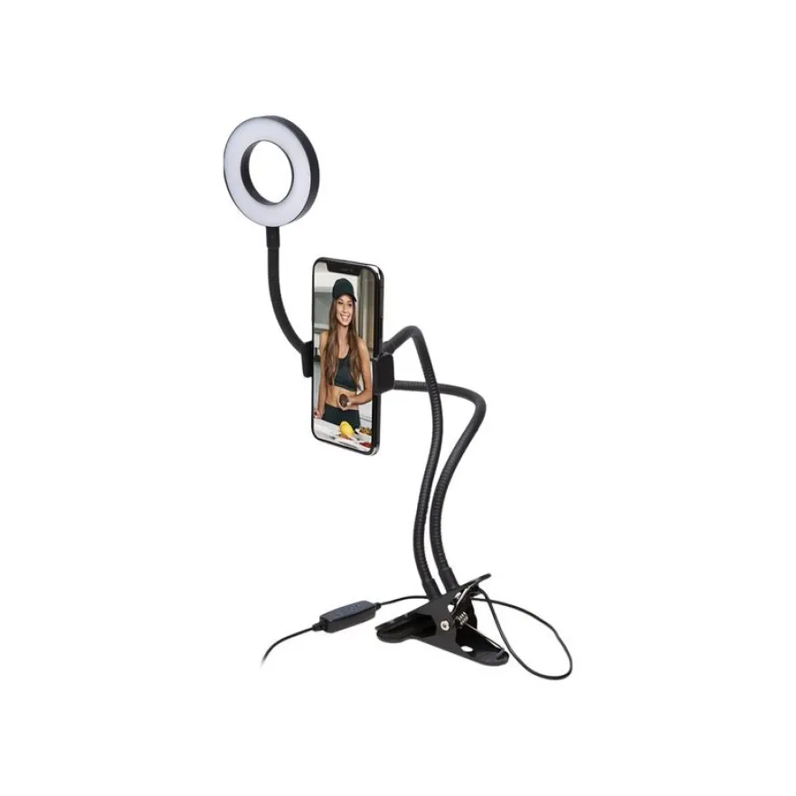 Bigben Vlogging S - kit d'accessoires contenant une pince, un flash et un support smartphone