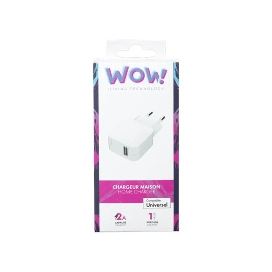 BigBen WOW - chargeur secteur pour smartphone - 1 USB