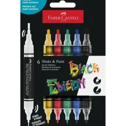 Black Edition Shake & Paint Acrylic Markers Classic x 6