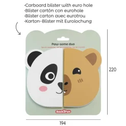 Blister de 2 carnets panda - capy Too Cute Back2Fun
