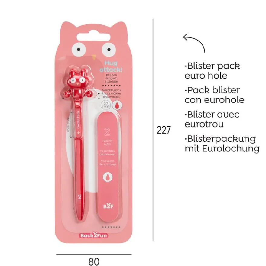 Blister de 1 stylo Hibou Hug Attack Back2Fun