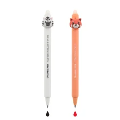 Blister de 2 stylos effaçables zebre - renard Soft Oops Back2fun