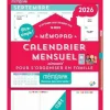 Bloc rigide Memopad mensuel 2026