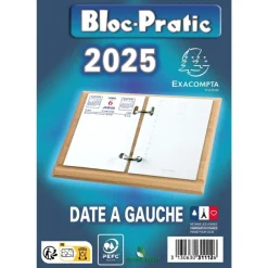 Bloc-Pratic - Bloc de bureau - date à gauche - Exacompta