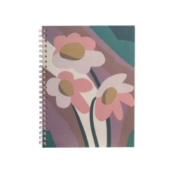 Blue Art - Carnet à spirale - 15,3 x 20,6 cm - 120 pages - Ligné - Fleurs