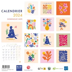 Blue Art Dominique Vari - Calendrier illustré mensuel - 30 x 30 cm