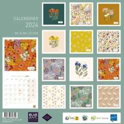 Blue Art Mr&Mrs Clynk - Calendrier illustré mensuel - 30 x 30 cm