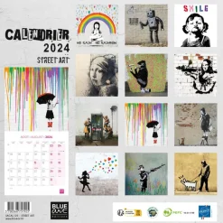 Blue Art Street Art - Calendrier illustré mensuel - 30 x 30 cm