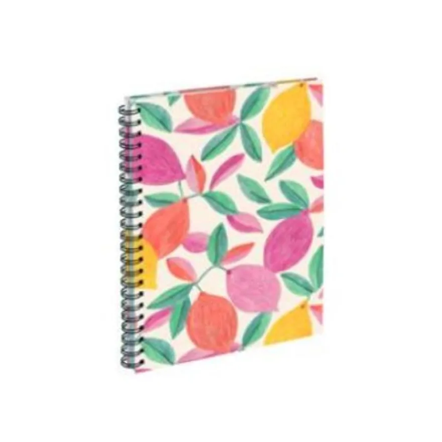 BLUE ART Summer Breeze - Cahier de notes - 15,3 x 20,6 cm - 60 feuilles / 120 pages - citrons