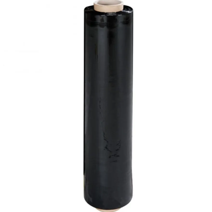 Bobine Film étirable noir opaque - 17 microns - 45 cm x 300 m