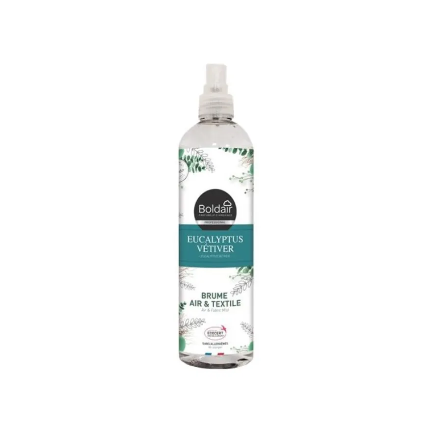 Boldair Ecocert - Désodorisant/brume de linge - vaporisateur 400 ml - eucalyptus vetiver