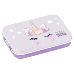 Boîte à bons points métal licorne violet - 9,2 x 6,6 x 1,7 cm - Viquel