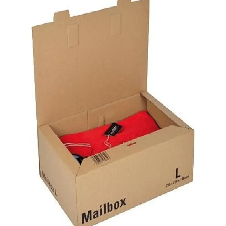 Boîte postale d'expédition format L - 39,5 cm x 25 cm x 14 cm - kraft - Logistipack