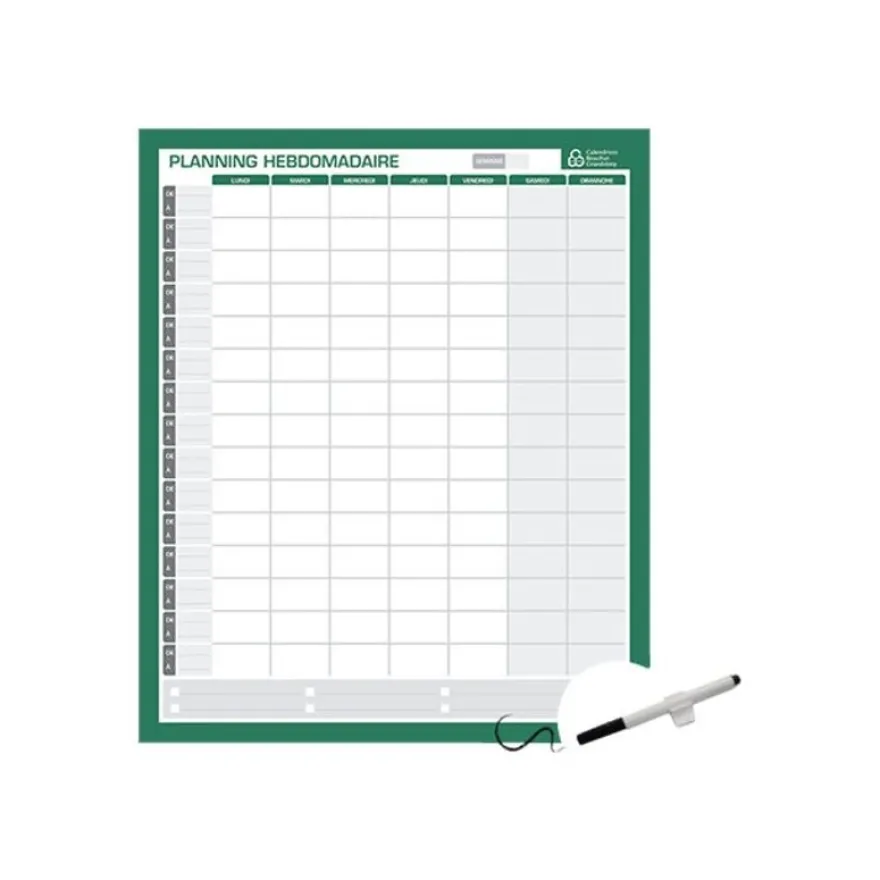 Bouchut - Planning perpétuel hebdomadaire - 50 x 60 cm