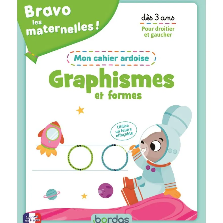 Bravo les maternelles - cahier ardoise - Mes premiers graphismes et formes - Dès 3 ans