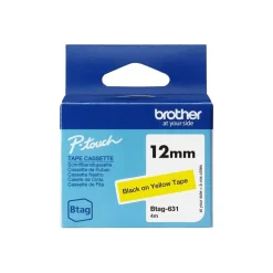 Brother BTAG-631 - Noir sur jaune - Rouleau (1,2 cm x 4 m)