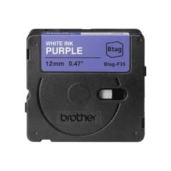 Brother BTAG-F35 - Blanc sur violet - Rouleau (1,2 cm x 4 m)