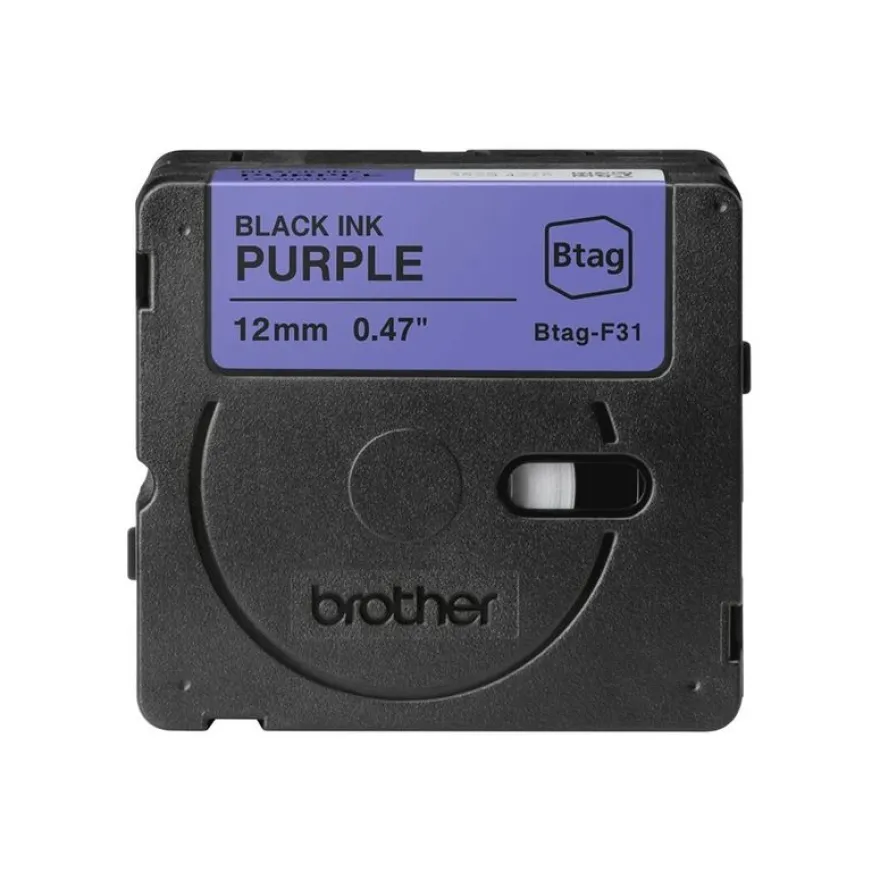 Brother BTAG-F31 - Noir sur violet - Rouleau (1,2 cm x 4 m)