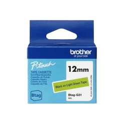 Brother BTAG-G31 - Noir sur vert clair - Rouleau (1,2 cm x 4 m)